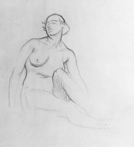 Estudio de una mujer desnuda, 1915